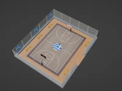 Basketball Stadium - Greece Low-poly 3D model