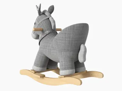 Baby rocking chair unicorn 01 3D model