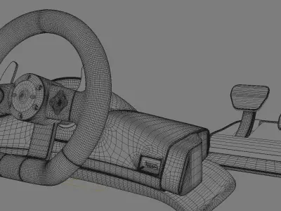 TKs Microsoft XBox 360 Racing Wheel Low-poly 3D model