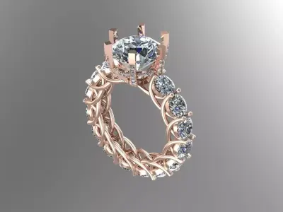 Full Diamond ring NN071 3D print model