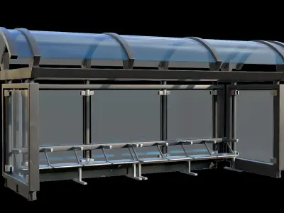 Game Ready Bus Stop 5 Low-poly 3D model