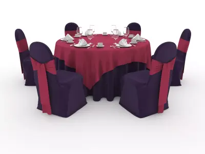 Banquet Table and Chair 71 3D model