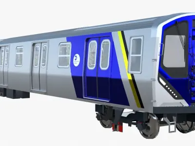 NYC subway car R211 PBR 3D model