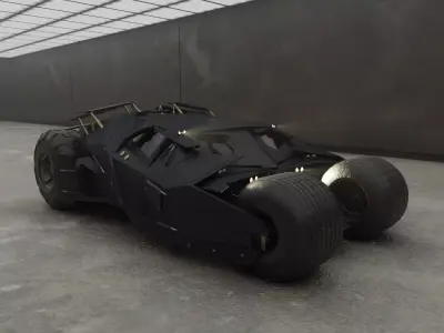 Batmobile Tumbler 2005 - 2008  Low-poly 3D model