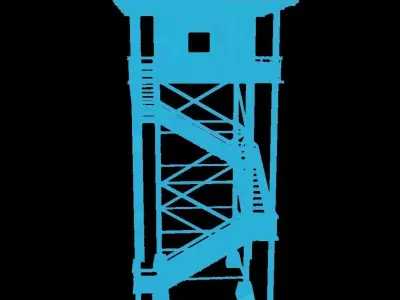 Tower wooden Low-poly 3D model