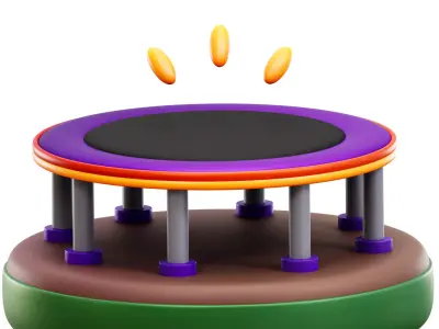 Trampoline 3D Icon Low-poly 3D model