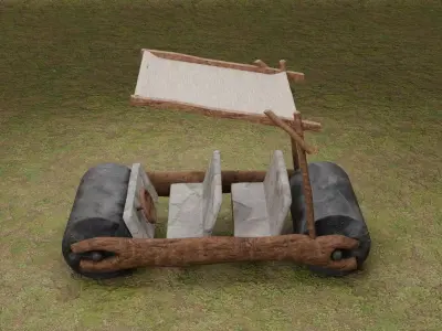 Flintstone Car Cartoon Stone Age Vehicle 3D model