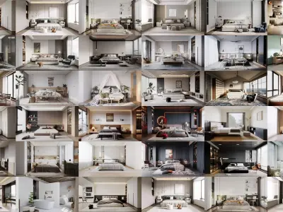 Bedroom Mega Pack 01 3D Model Collection