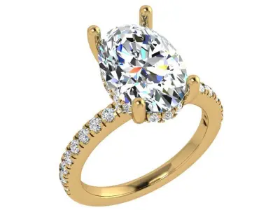 Oval Diamond Ring 4134 3D print model