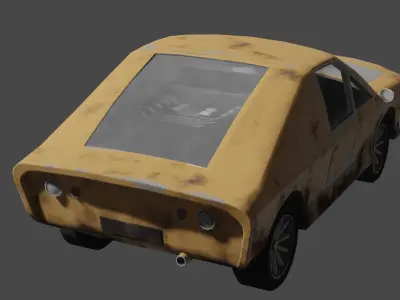 low poly car old Low-poly 3D model