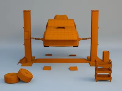 Garage scene 3D model