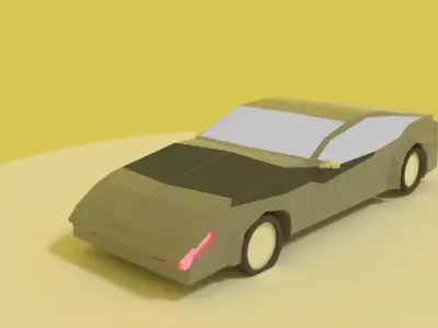 car low poly model paper Low-poly 3D model