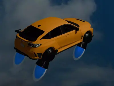Sci-Fi car Low-poly 3D model get