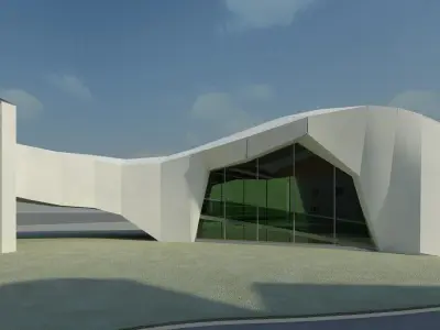 CasaCultura building with curvy shape 3D model