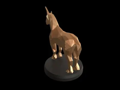 Parametric Unicorn Low-poly 3D model purchase