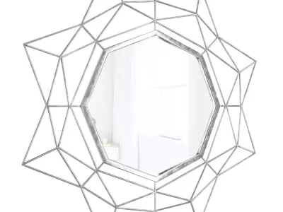 Wall Mirror Alger Industrial Metal Glam 3D model