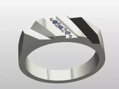 Man sport silver ring 3D print model