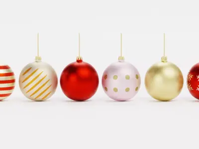 Christmas Ball Ornament Collection Low-poly 3D model