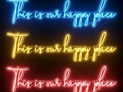 This Is Our Happy Place Neon Sign 3D model