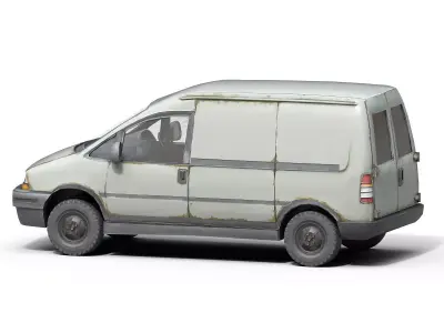 Old Generic Van Low-poly 3D model