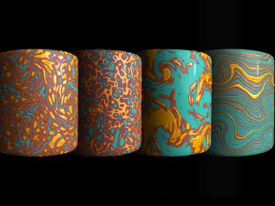 Fantasy set - 4 PBR materials with SBS file Texture