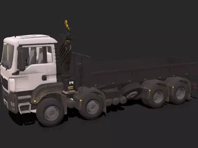 Crane flatbed Low-poly 3D model