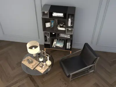 Modern Coffee Table and Armchair Set 3 3D model