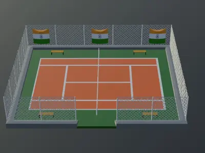 Tennis Court - India Low-poly 3D model