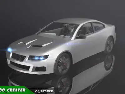 Lowpoly Sports Car Racing Car 3D Model Low-poly 3D model