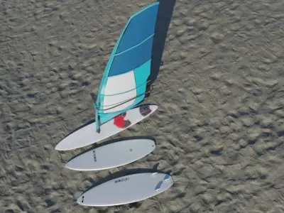 Surfboard Low-poly 3D model