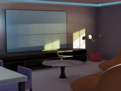 Cartoon Room 2 Low-poly 3D model