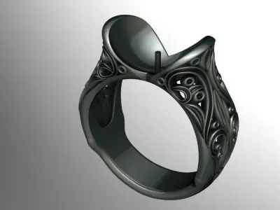 free simple pearl ring Free 3D print model