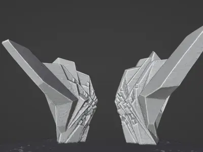 tjentiste statue Low-poly 3D model