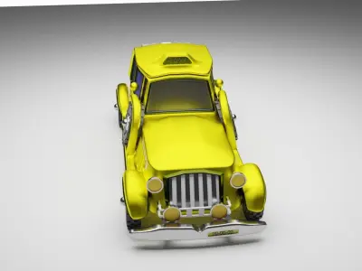 Low Poly Car with box Low-poly 3D model
