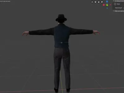 Detective Noir 3d model SkeletalAndAnimated Low-poly 3D model