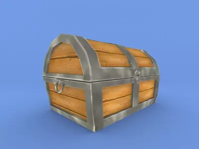 Treasure Chest Hand Painted Free low-poly 3D model