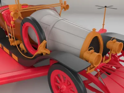 Chitty Chitty Bang Bang car PRINTABLE HIGH POLY 3D 3D print model