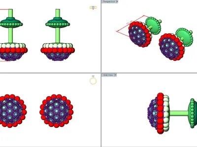 Round Halo Stud Earrings Women 3D print model 3D print model