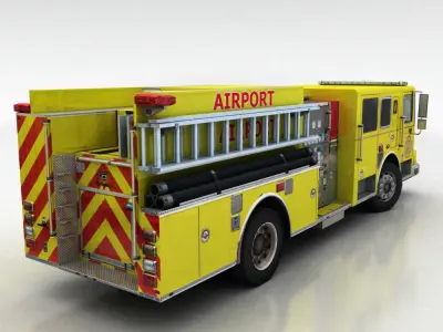 firetruck 1 fire truck Low-poly 3D model