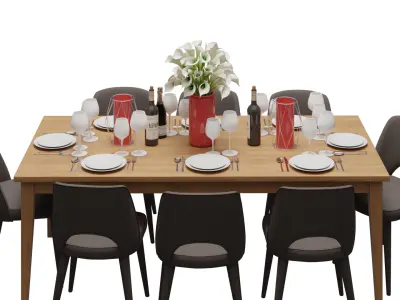 Table Set 3D model purchase