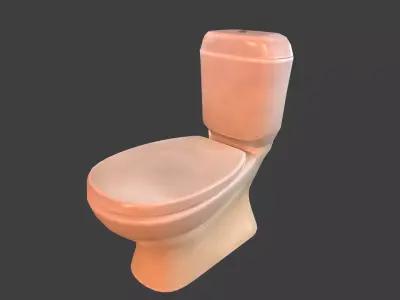 Toilet with seat Low-poly 3D model