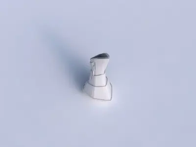 Vase puffy tappered triangle with sharp ribbons 3D print model