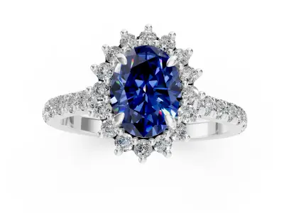 Blue Sapphire Ring Free 3D print model