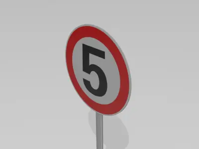 5 Speed limit sign 3D model