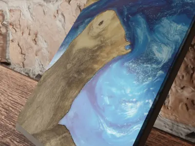 Custom-Designed Carved Wireless Charging Pad Low-poly 3D model