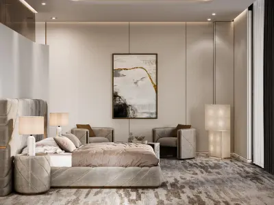 Modern luxury bedroom 3D model