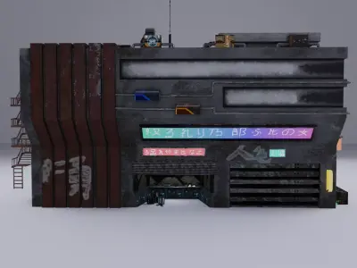  Cyberpunk Building 12 Low-poly 3D model