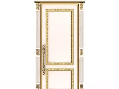 Carved Door Classic 01602 White Low-poly 3D model