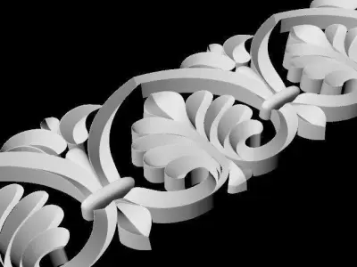 Central decor ornament for furniture 3D model 118