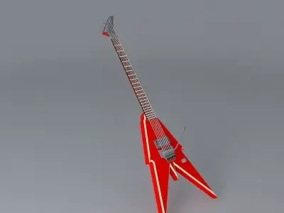 Red guitar Free 3D model
